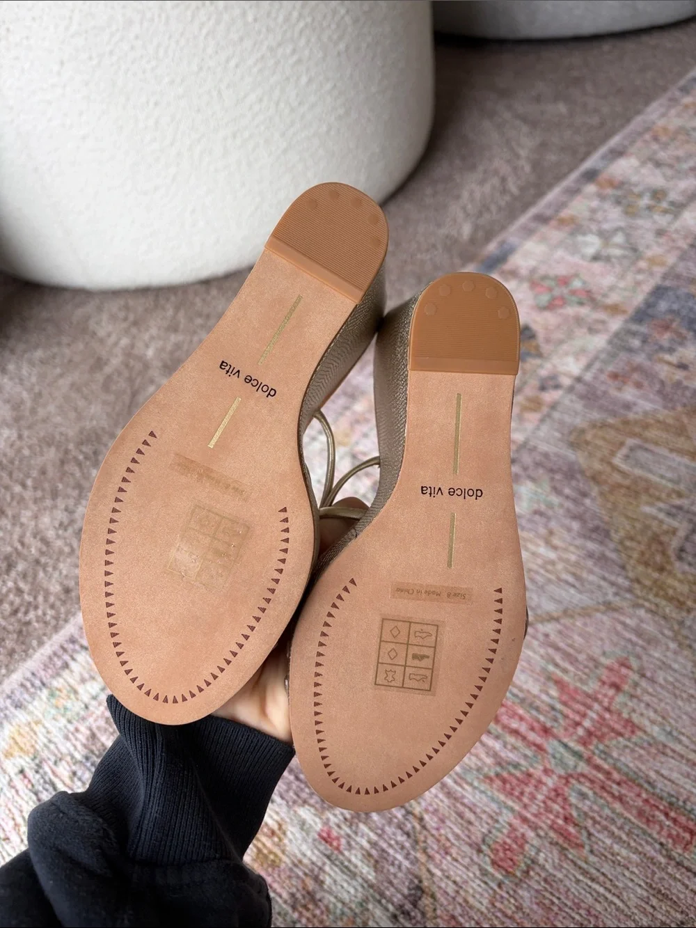 Dolce Vita Gold Strappy Wedge Slide Sandals